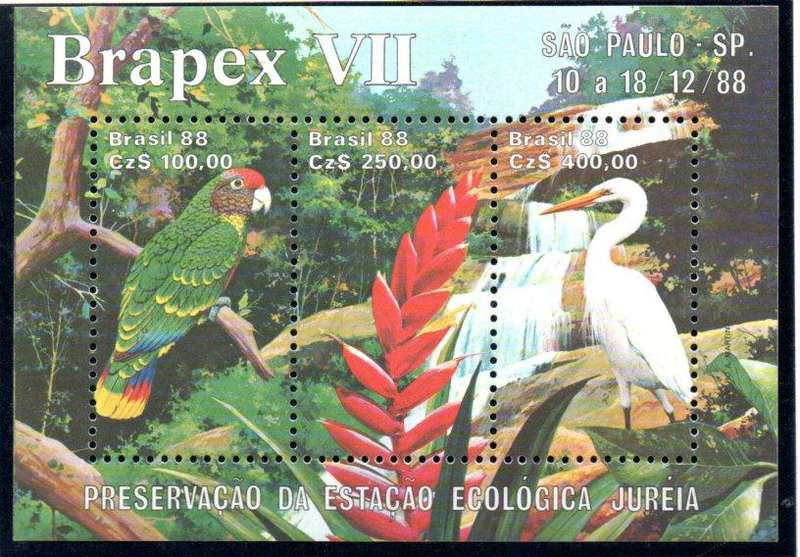 Brazil 1988 Brapex Stamp Exhibition umm msheet - SGms230  CV GBP 17.