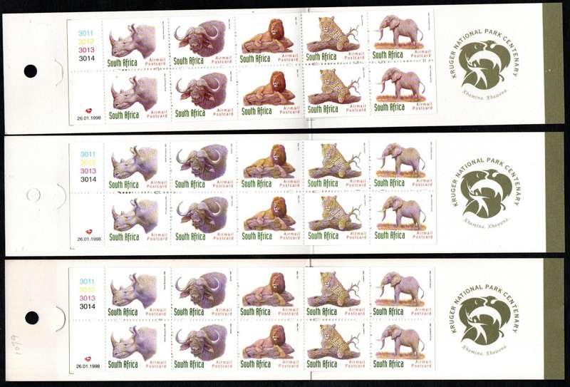 RSA 1998 (x3) mint and complete Big Five booklets no 42 - CC1085 - as per scans - total CV R1200.