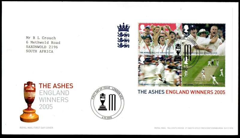 GB 2005 England's Ashes victory (x2) first day covers (both postmarks)  CV GBP 10.