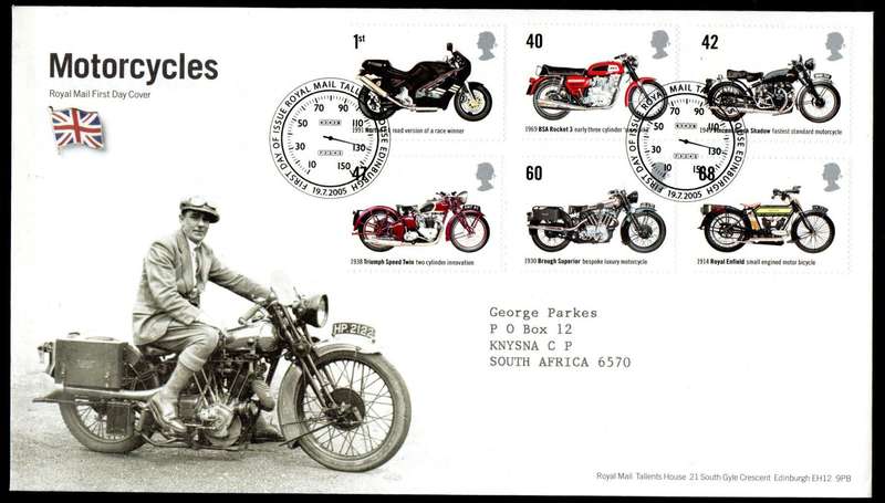 GB 2005 motorcycles first day cover (Tallent's House) - as per scans.