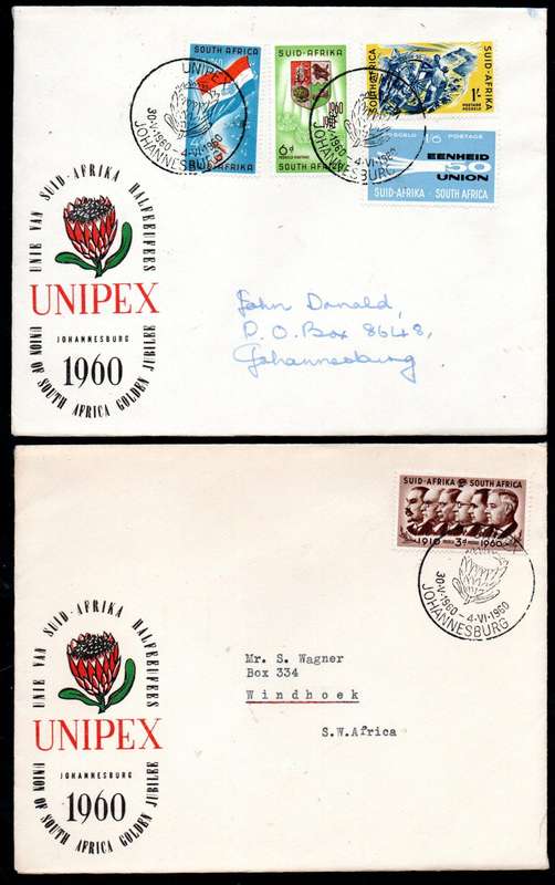 Union 1960 clearance of 50th ann of Union/Unipex etc covers (x20) - condition etc mixed as per scans