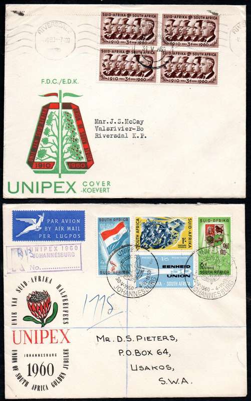 Union 1960 clearance of 50th ann of Union/Unipex etc covers (x20) - condition etc mixed as per scans