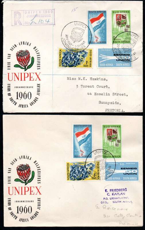 Union 1960 clearance of 50th ann of Union/Unipex etc covers (x20) - condition etc mixed as per scans