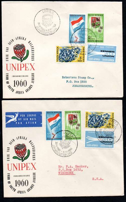 Union 1960 clearance of 50th ann of Union/Unipex etc covers (x20) - condition etc mixed as per scans