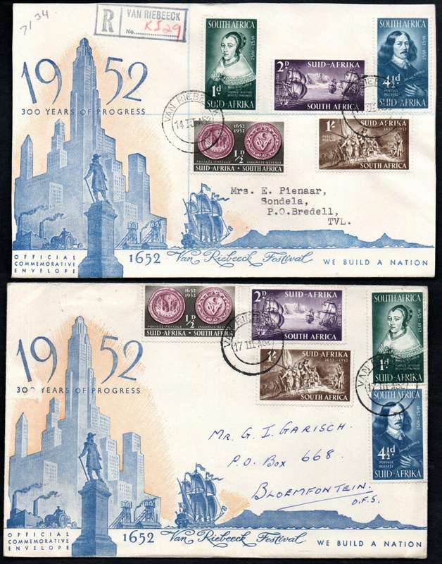 Union 1952 tercentenary of Van Riebeeck selection of (x26) covers - condition etc as per scans.