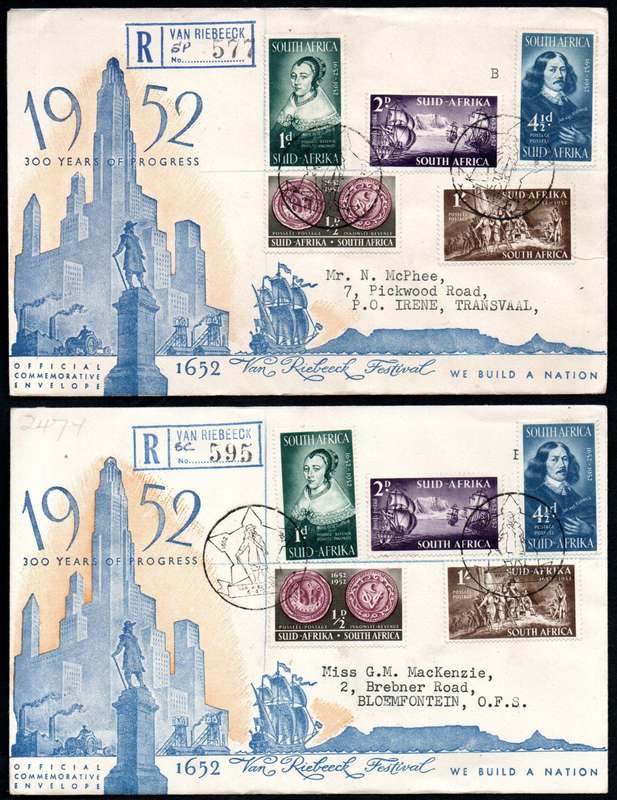 Union 1952 tercentenary of Van Riebeeck selection of (x26) covers - condition etc as per scans.