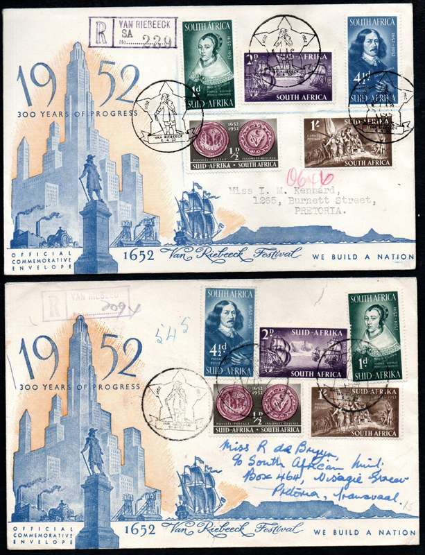 Union 1952 tercentenary of Van Riebeeck selection of (x26) covers - condition etc as per scans.