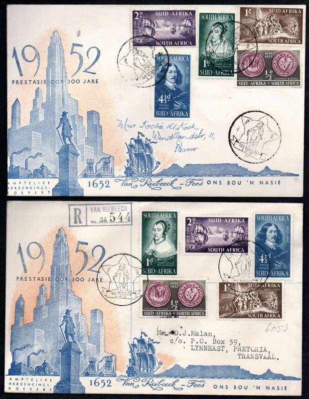 Union 1952 tercentenary of Van Riebeeck selection of (x26) covers - condition etc as per scans.