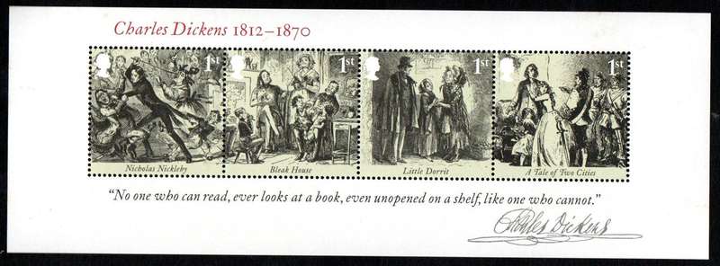 GB 2012 birth bicentenary of Charles Dickens umm mini sheet - SGMS3336 .