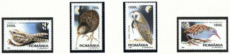 Romania 1998 Nocturnal Birds UMM Set of (x4) SG5950-3 Thematic Set