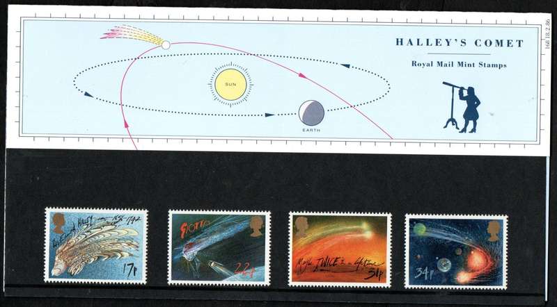 GB 1986 appearance of Halleys Comet mint presentation pack no 168.