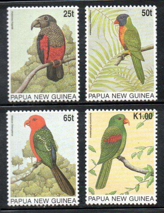 Papua New Guinea 1996 parrots umm set of (x4) - SG776-79 - CV GBP 8.5