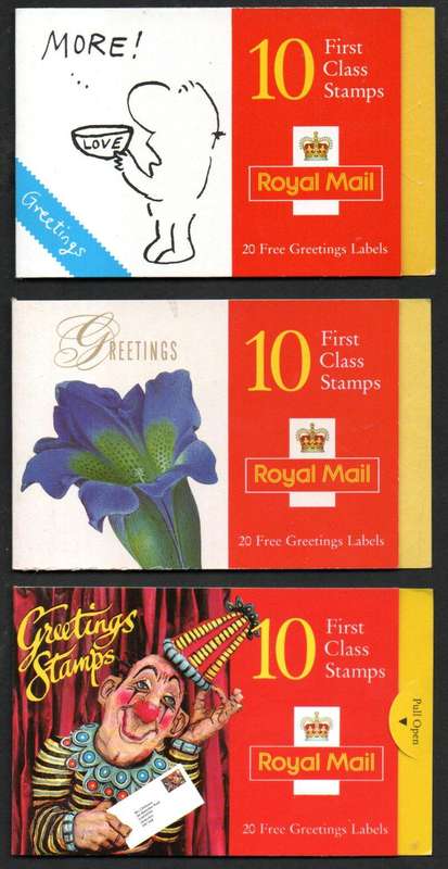 GB selection of (x3) barcode greetings stamp booklets mint - as per scans - CV GBP 40+