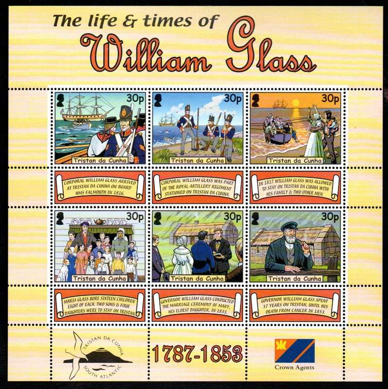 Tristan da Cunha 2003 death ann of William Glass umm sheet of (x6) - SGMS781-6 - CV GBP 10.5
