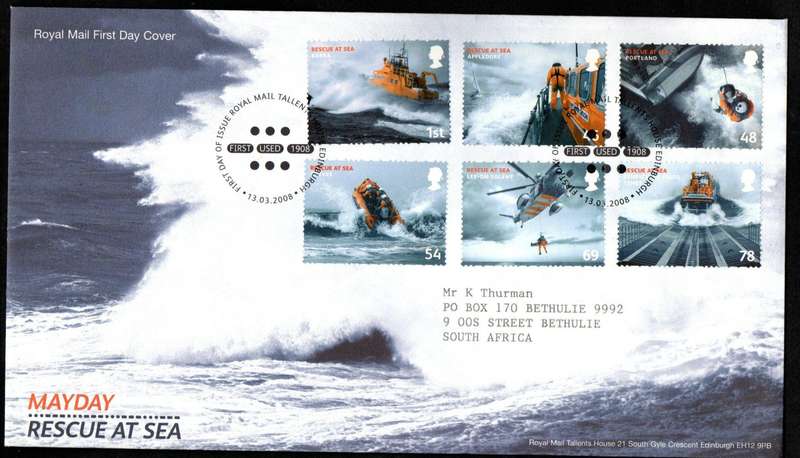 GB 2008 Rescue at sea first day cover (Tallents House)  lovely item.