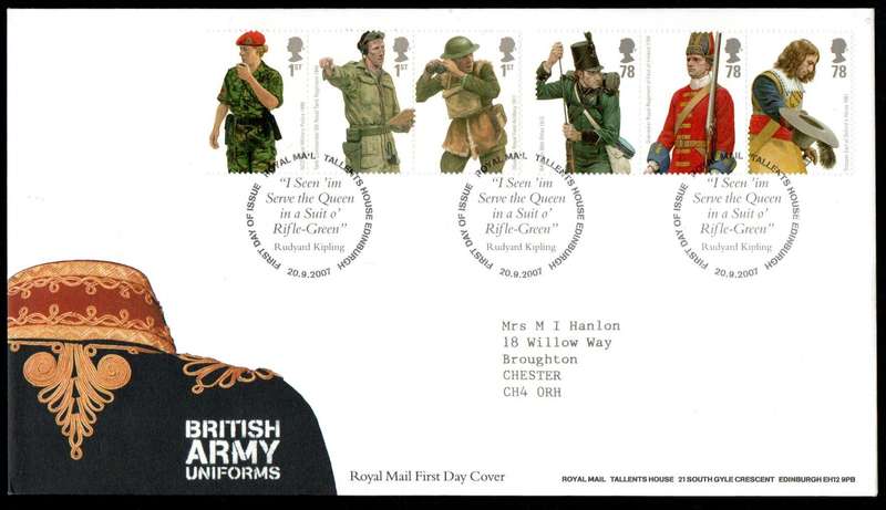 GB 2007 Military uniforms first day cover (Tallents House)  lovely item.