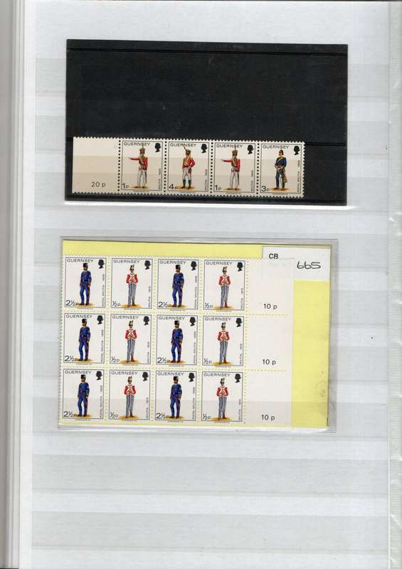 KEK album 2nd hand with Guernsey/Alderney mint/used inc mini sheets - useful lot.