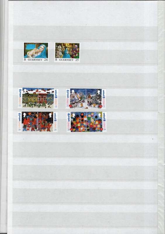 KEK album 2nd hand with Guernsey/Alderney mint/used inc mini sheets - useful lot.