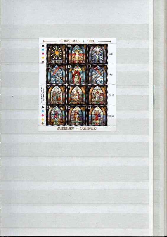 KEK album 2nd hand with Guernsey/Alderney mint/used inc mini sheets - useful lot.