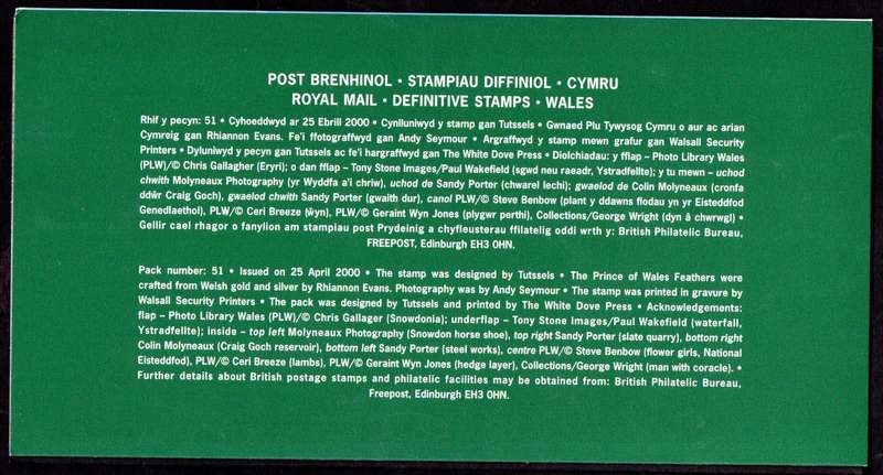 GB Wales 2000 Definitive Mint Presentation Pack No 51