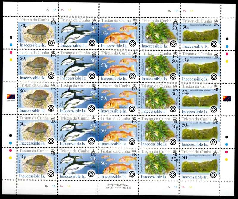 Tristan da Cunha 2005 Islands (3rdd issue) setenant sheet of (x25) umm SG828/32 - CV GBP 50.