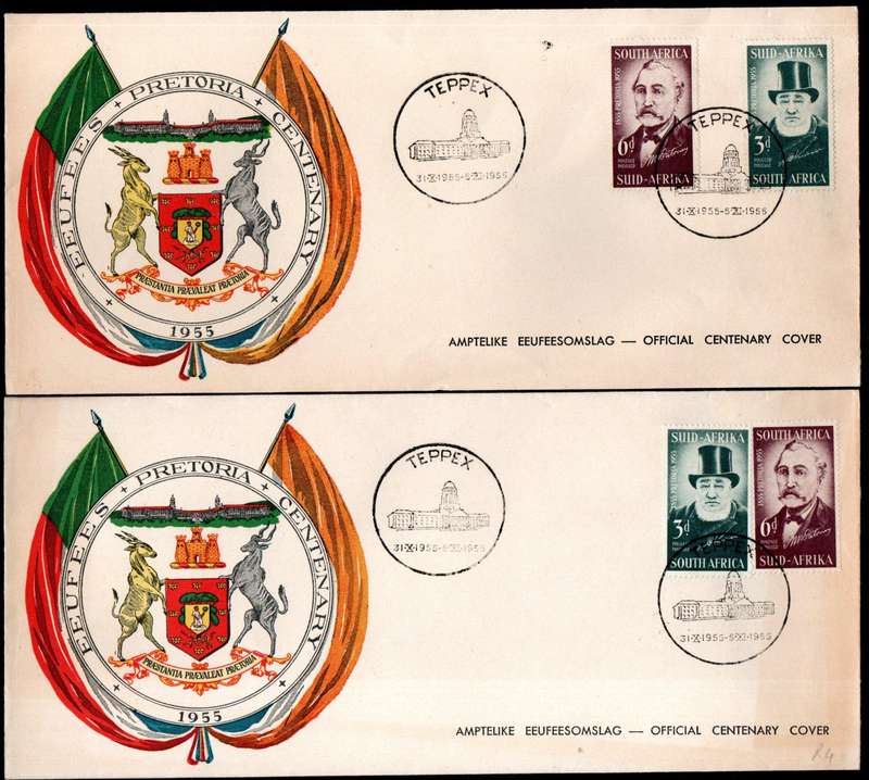 Union 1955 centenary of Pretoria (Teppex) selection of (x24) fdcs etc - condition as per scans.