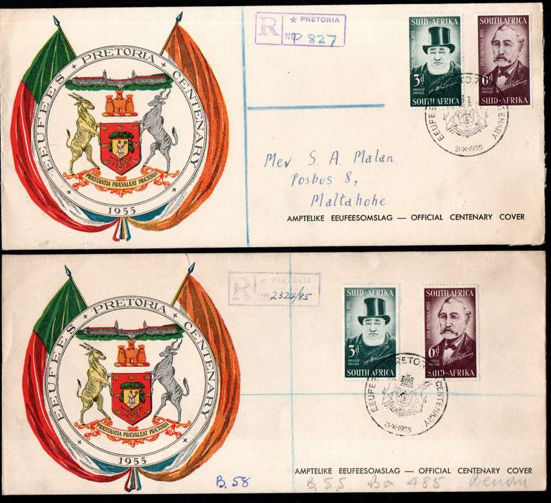 Union 1955 centenary of Pretoria (Teppex) selection of (x24) fdcs etc - condition as per scans.
