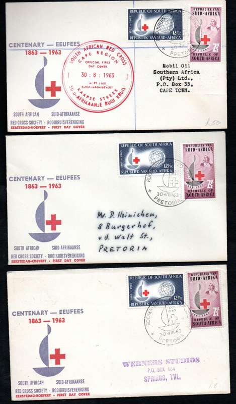 RSA 1963 centenary of Red Cross selection of (x30) covers - condition etc as per scans.