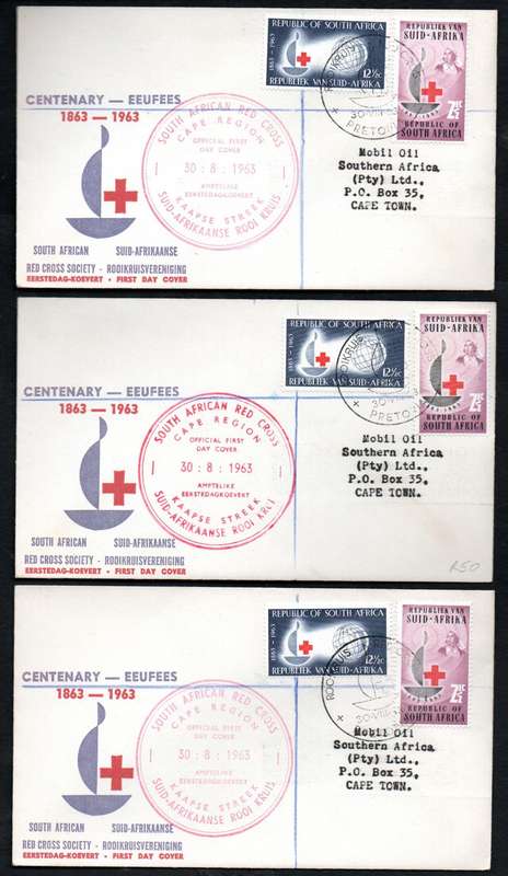 RSA 1963 centenary of Red Cross selection of (x30) covers - condition etc as per scans.