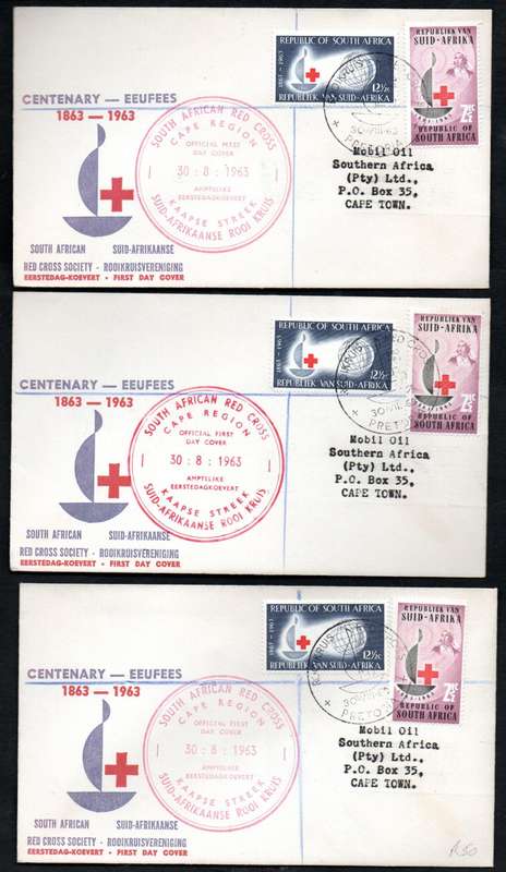 RSA 1963 centenary of Red Cross selection of (x30) covers - condition etc as per scans.
