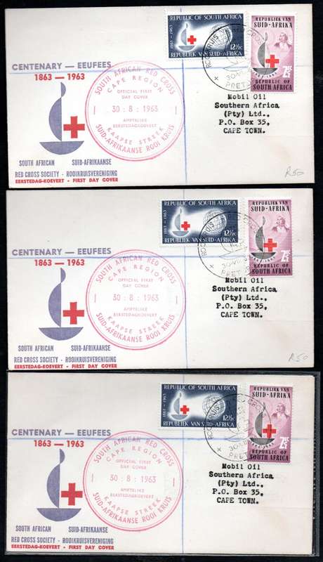 RSA 1963 centenary of Red Cross selection of (x30) covers - condition etc as per scans.
