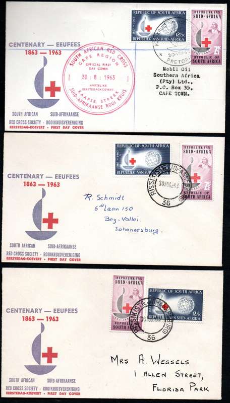 RSA 1963 centenary of Red Cross selection of (x30) covers - condition etc as per scans.