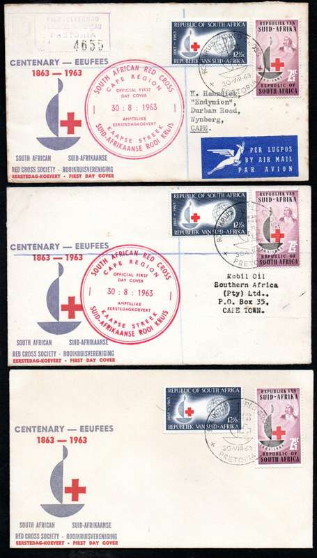 RSA 1963 centenary of Red Cross selection of (x30) covers - condition etc as per scans.