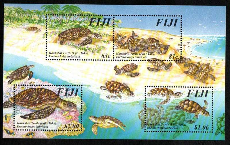 Fiji 1997 life cycle of hawksbill turtle umm msheet  SGMS981  CV GBP 7.5  lovely thematic item