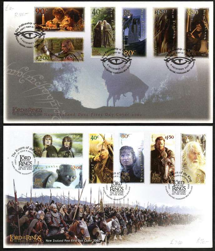 New Zealand clearance of (x7) Lord of the Rings first day covers - as per scans