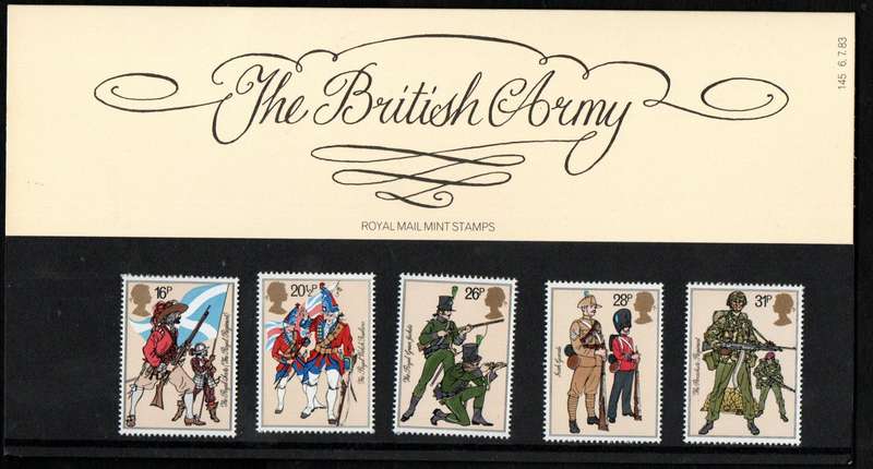 GB 1983 British Army uniforms mint presentation pack no 145.