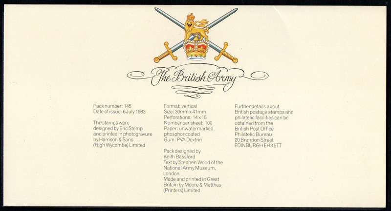 GB 1983 British Army uniforms mint presentation pack no 145.