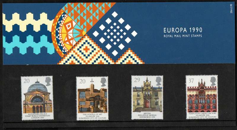 GB 1990 Europa and Glasgow city of culture mint presentation pack no 206.