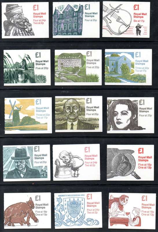 GB SELECTION OF (X29) ONE POUND MINT/COMPLETE BOOKLETS - AS PER SCANS - GOOD VALUE LOT.