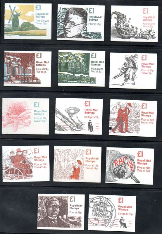 GB SELECTION OF (X29) ONE POUND MINT/COMPLETE BOOKLETS - AS PER SCANS - GOOD VALUE LOT.