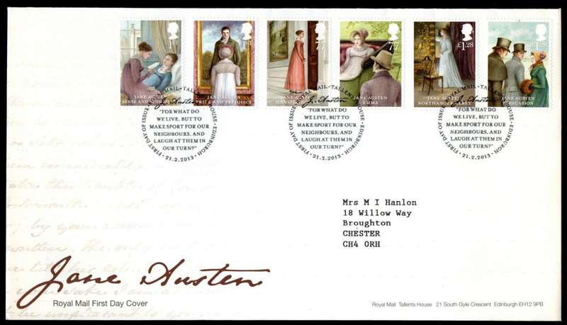 GB 2013 bicent of publication of Jane Austens Pride and Prejudice first day cover (Tallents House)