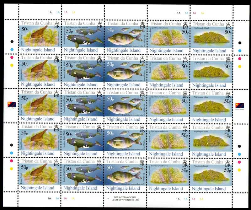 Tristan da Cunha 2006 Islands (4th issue) setenant sheet of (x25) umm SG850/54 - CV GBP 50.
