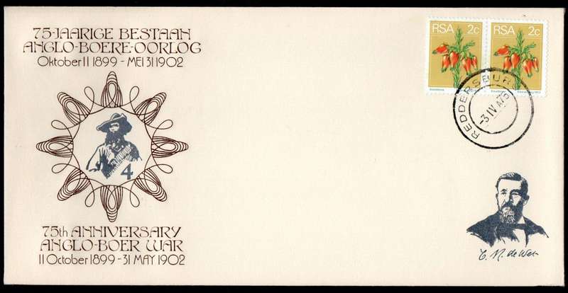 RSA 1974 75th anni of the Anglo Boer War (x6) commemorative covers 1-6 - great lot.