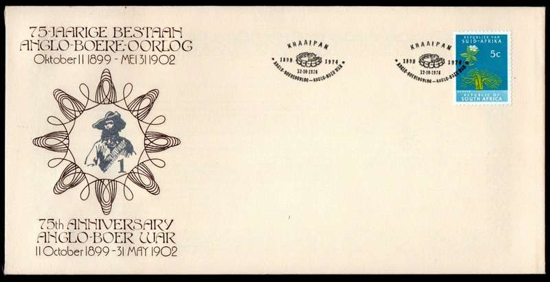 RSA 1974 75th anni of the Anglo Boer War (x6) commemorative covers 1-6 - great lot.