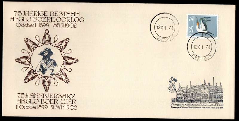 RSA 1974 75th anni of the Anglo Boer War (x6) commemorative covers 1-6 - great lot.
