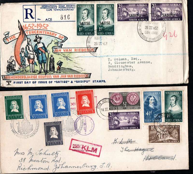 Union 1952 Satise Sadipu/Van Riebeeck Etc Selection of (x24) Covers. Condition as per scans.
