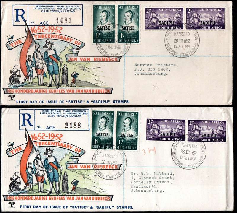 Union 1952 Satise Sadipu/Van Riebeeck Etc Selection of (x24) Covers. Condition as per scans.