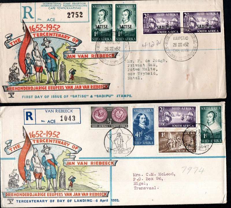 Union 1952 Satise Sadipu/Van Riebeeck Etc Selection of (x24) Covers. Condition as per scans.