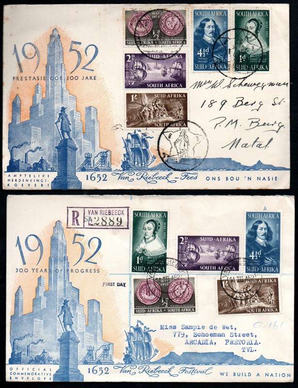 Union 1952 Satise Sadipu/Van Riebeeck Etc Selection of (x24) Covers. Condition as per scans.