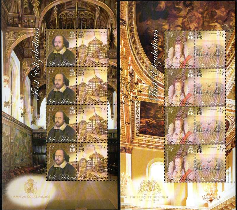 St Helena 2005 famous Elizabethans umm set of (x4) sheets  SG957-964 - CV GBP 86+ - lovely sheets.